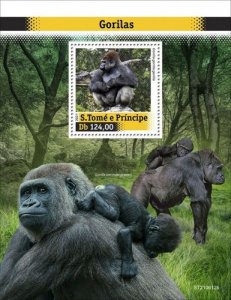 St Thomas - 2021 Western Lowland Gorilla - Stamp Souvenir Sheet - ST210612b