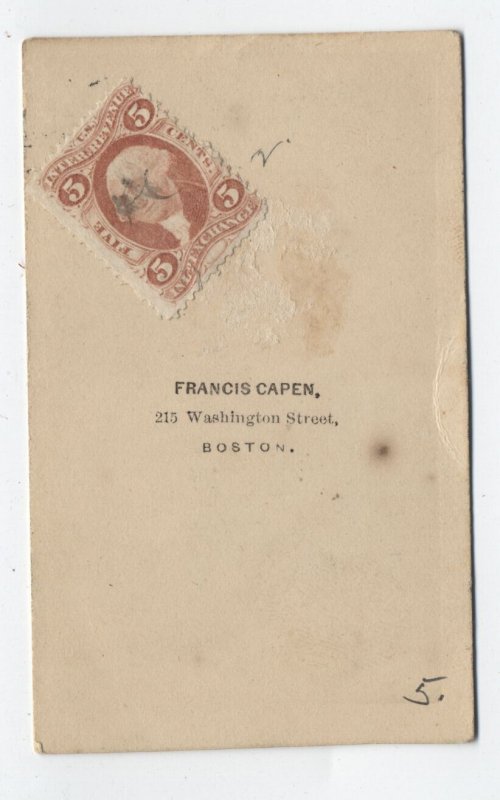 1860s CDV photograph woman Boston MA 5ct revenue [y8646]