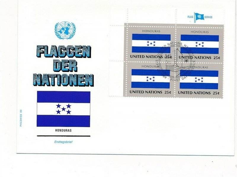 D112881 Flag Series Honduras FDC United Nations New York Bureau