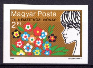 Hungary 1985 Sc#2911 INTERNATIONAL WOMEN'S DAY Single IMPERFORATED MNH