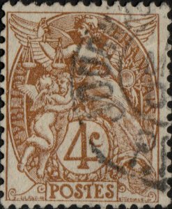 FRANCE - Yv.110b - 4c brun-jaune foncé type Blanc t.I - Obl.TB