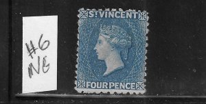 ST. VINCENT SCOTT #6 1863-69 4P (BLUE) UNWMK - PERF 11 - MINT NO GUM