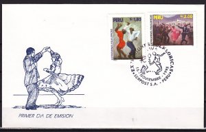 Peru, Scott cat. 1126-1127. Dancers issue. First day cover. ^
