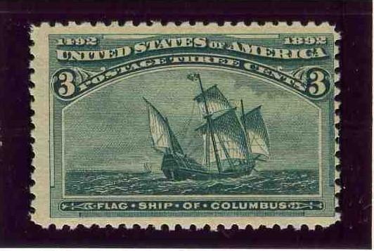 Scott #  232 Columbian  3 Cent 1893 Mint & Never Hinged