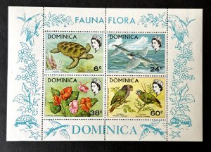 Dominica: 1970, Fauna & Flora,  Miniature Sheet, MNH set.