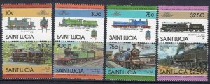 St Lucia 774-77 MNH 1985 Locomotives (mm1154)