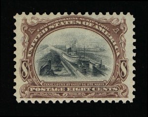 OUTSTANDING GENUINE SCOTT #298 VF-XF MINT OG VLH 8¢ PAN-AMERICAN EXPO  #11747