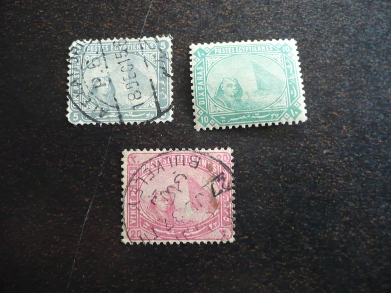 Stamps - Egypt - Scott# 33,35,41 - Used Part Set of 3 Stamps