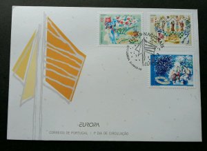 Portugal National Festivals 1998 Celebration Fireworks Cow Flag (stamp FDC)