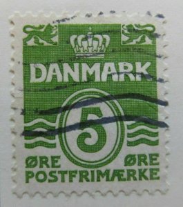 1933 A6P22#96 Denmark UNWMK 5o Type I Perf 13 Used-