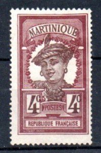 FRENCH COLONIAL - MARTINIQUE - 4ç - 1908 - LADY FROM MARTINIQUE -