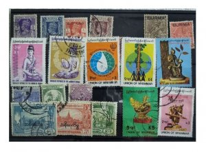 Myanmar/Burma stamps - 50 Stamps all different