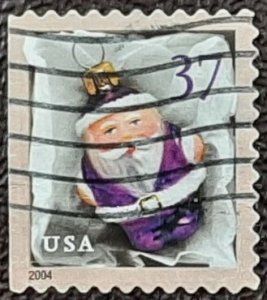 US Scott # 3887;  used 37c Christmas issue, 2004; VF/XF centering