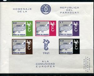 Paraguay 1961 Two Souvenir Sheets Perf and ImperfEUROPA Mi Blck 14and16 MNH 7321