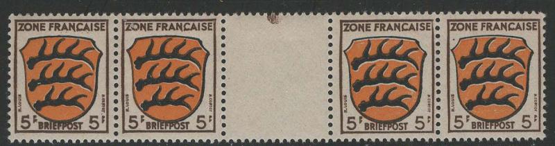 Germany - under French occupation - Scott # 4N3, mint nh, gutter pair