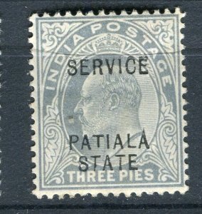 INDIA; PATIALA early 1900s ED VII issue Mint hinged Shade of 3p. value