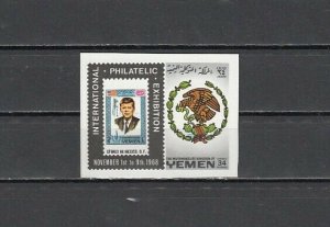 Yemen, Kingdom, Mi cat. 631 B only. EFIMEX IMPERF Issue. Kennedy shown. ^