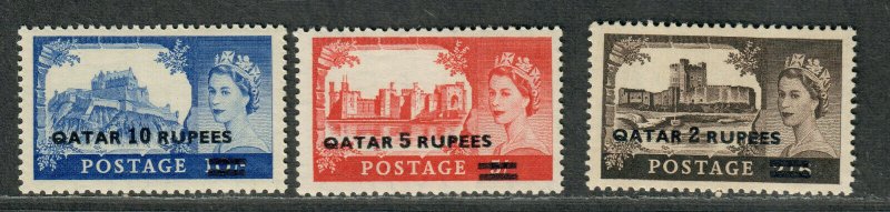 Qatar Sc#13-15 M/NH/VF, Cv. $20.25