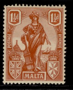 MALTA GV SG127, 1½d brown-red, M MINT.