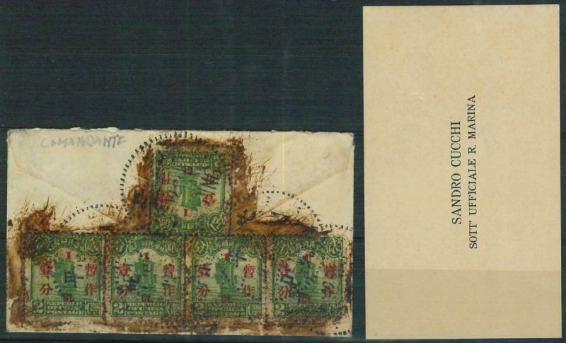 BK0451 - CHINA - POSTAL HISTORY - Visit Card COVER - Beijing 1935 CUCCHI Italy