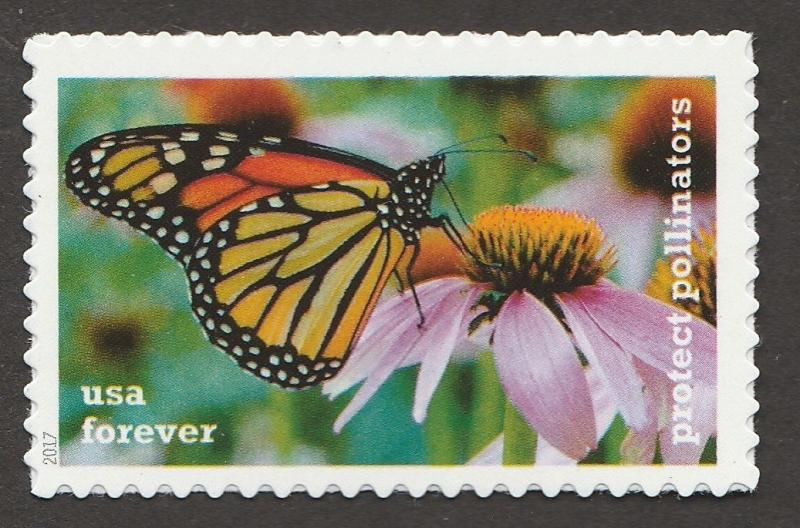 US 5228 Protect Pollinators Monarch Coneflower F single MNH 2017