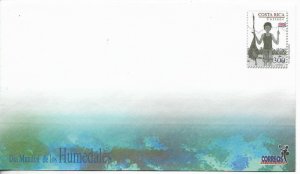 COSTA RICA 2003 COVER POSTAL STATIONERY WETLANDS PRESERVATION DAY CHILD FLAG