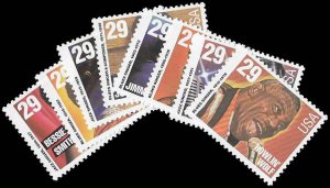 PCBstamps  US #2854-2861 Sgls $2.32(8x29c)Blues & Jazz Singers, MNH, (6)