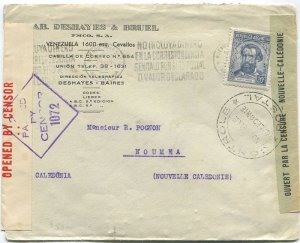 1941 (29 Nov) Argentina cover to New Caledonia with censor labels.