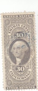 Scott # R52c- Revenue stamp - 30c Inland Exchange, gray-  Used