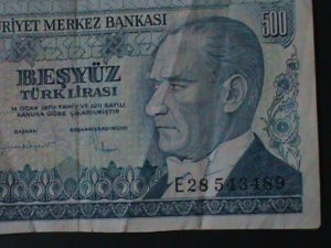 ​TURKEY-1984-CENTRAL BANK LAW OCAK-14-$500 LIRA-CIR-VF40 YEARS OLD-WATER MARK