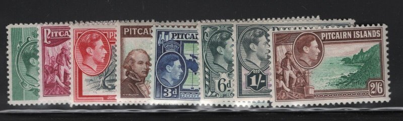 Pitcairn Is 1-8 VF-OG-LH set nice colors ! cv $ 67 ! see pic !