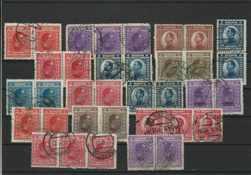 1920s Yugoslavia Stamps Pairs + Cancels Ref 29671