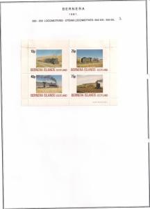 SCOTLAND - BERNERA - 1981 - Steam Locomotives (3) - 4v Perf Sheet - MLH