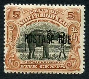 North Borneo SG58 5c Black yellow-brown perf 14 opt in centre Cat 50 pounds