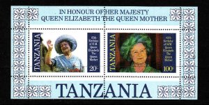 Tanzanias-Scott#270a-unused NH sheet-Queen Mother-80th Bi