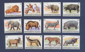 BURUNDI - Scott 589-600 - VF MNH - lion, elephant, hippo, rhino, animals