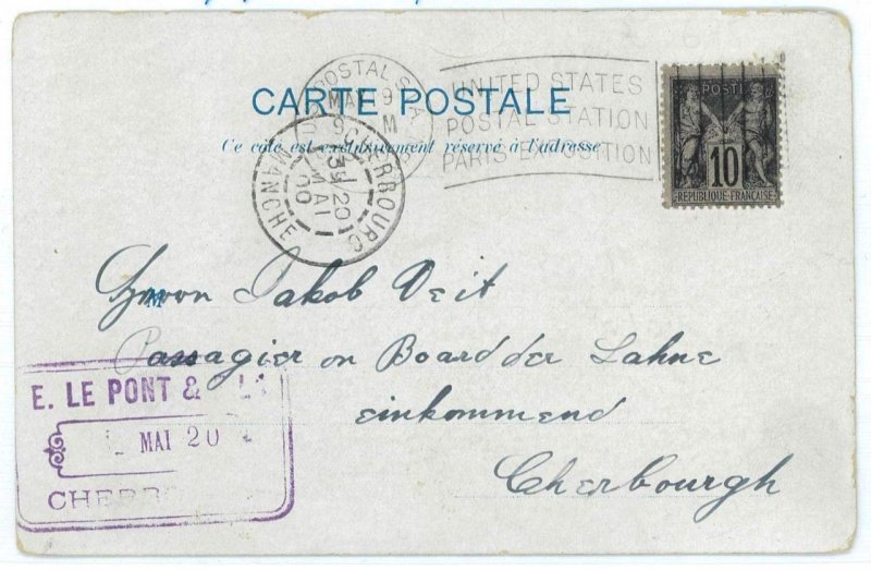 BK1873 - FRANCE - POSTAL HISTORY - RARE Olympic Games PARIS EXPO 1900 POSTMARK-