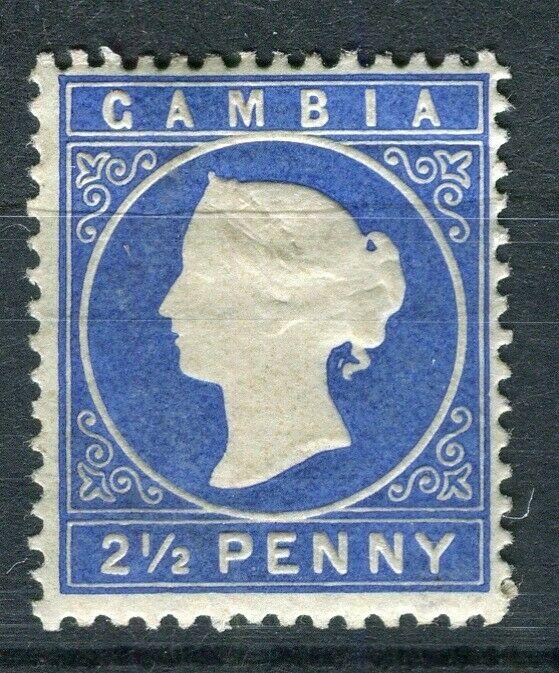 GAMBIA; 1886 classic QV Crown CA issue Mint hinged Shade of 2.5d. value