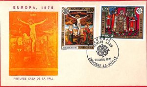 aa0378 -  ANDORRA - POSTAL HISTORY - FDC COVER  EUROPA CEPT 1975  Art RELIGION 