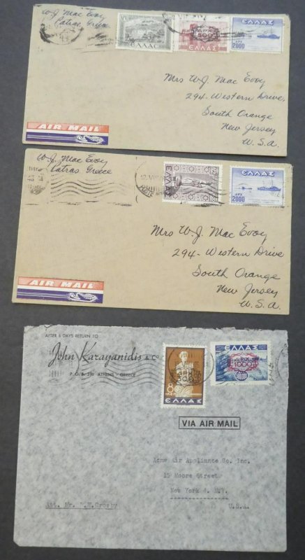 EDW1949SELL : GREECE Interesting group of 14 covers, 1 Post Card & 1 wrapper.