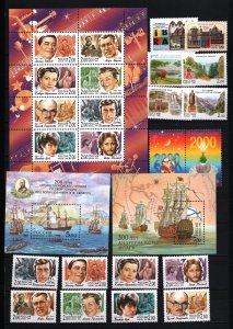 RUSSIA 1999 YEAR SET OF 82 STAMPS, 4 SHEETS & 4 S/S MNH