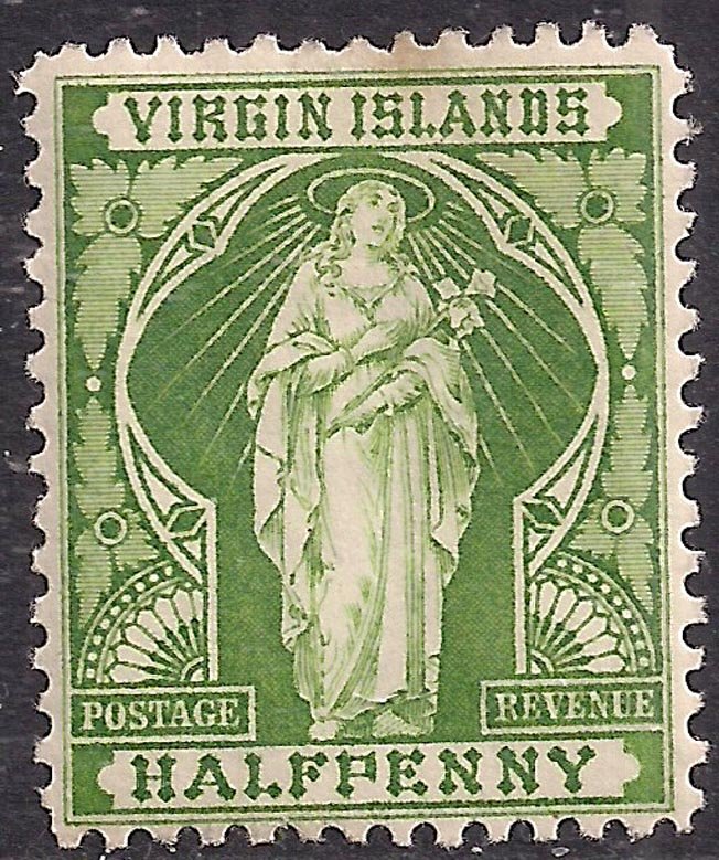 British Virgin Island 1899 QV 1/2d Yellow Green MM SG 43 ( K1037 )