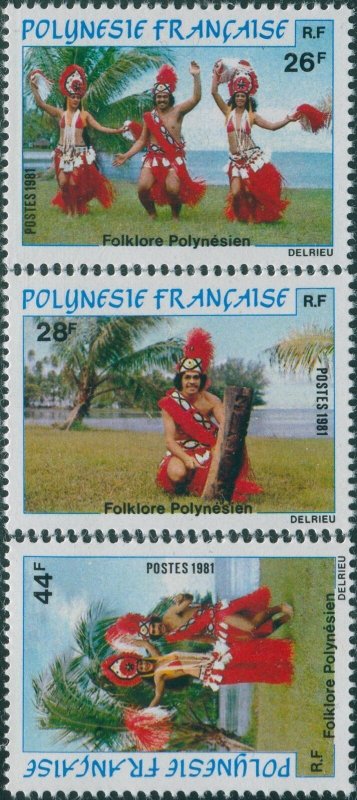 French Polynesia 1981 Sc#346-348,SG346-348 Folklore set MNH