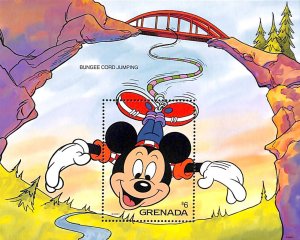 Grenada 1992, Bungee jumping, Disney s/s, MNH