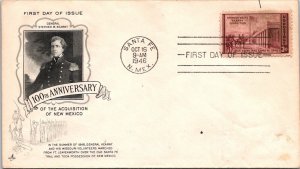 FDC 1946 SC #901 Artcraft Cachet - Santa Fe, NM - Single - J1620