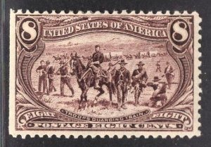 US Stamp#289 8c Violet Brown Trans-Mississippi MINT Hinged OG SCV $ $140.00 