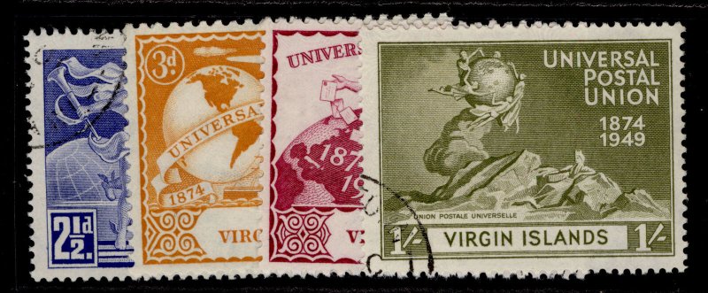 BRITISH VIRGIN ISLANDS GVI SG126-129, anniversary of UPU set, FINE USED. 