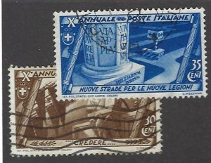 Italy SC#295-296 Used F-VF...Close Look!
