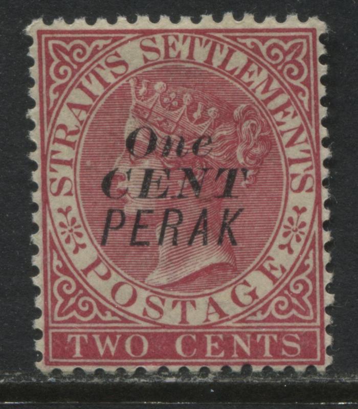 Malaya Perek QV 1889 1 cent on 2 cents mint o.g.