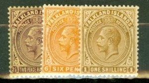 JA: Falkland Islands 41-7 mint CV $100.50; scan shows only a few